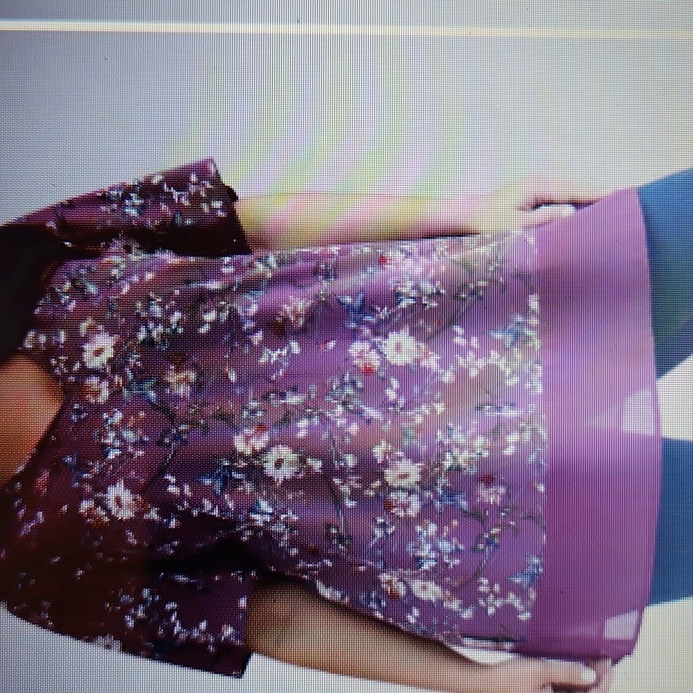 Bloom chic NWT Garden Print V-Neck Blouse Deep Purple Red Size 22-24 3X